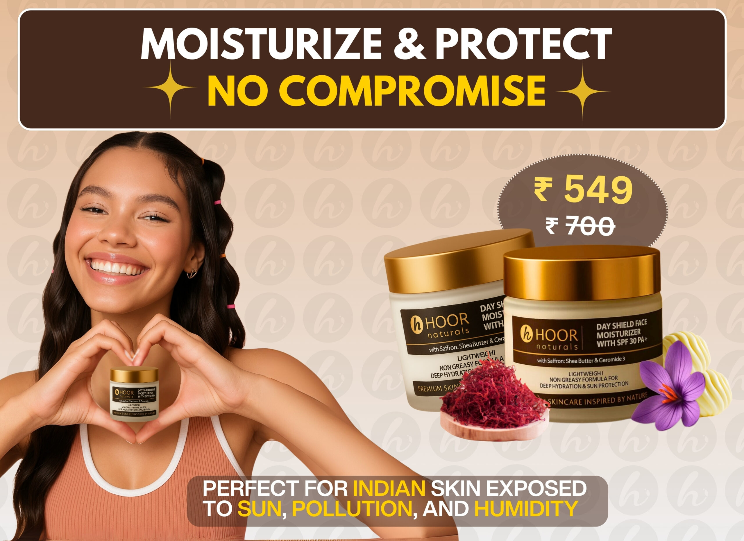 HOOR Naturals Face Moisturizer with SPF 30, Sunscreen